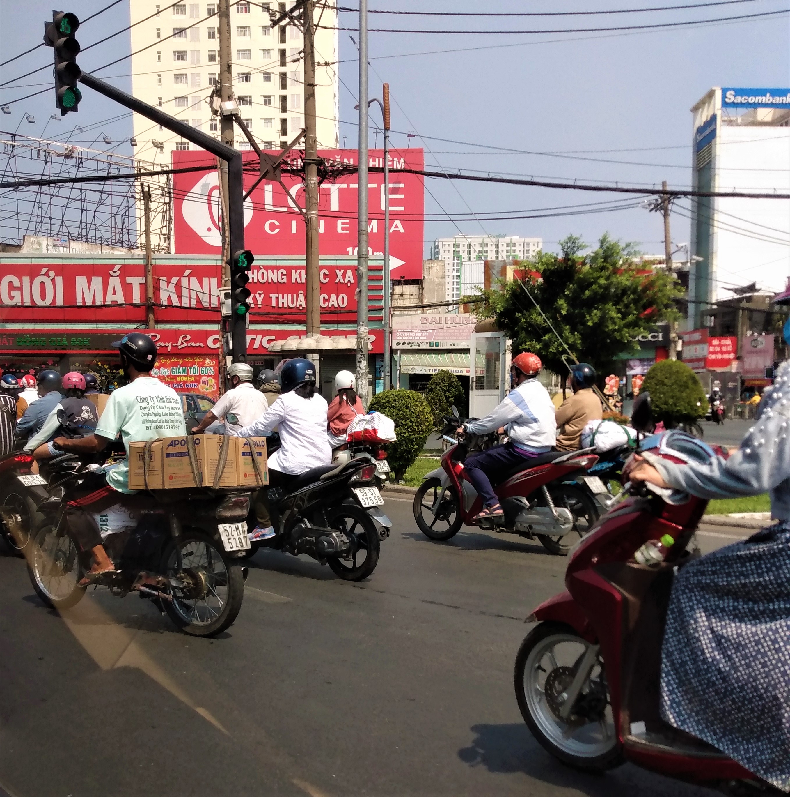motorbikes on the road in Saigon